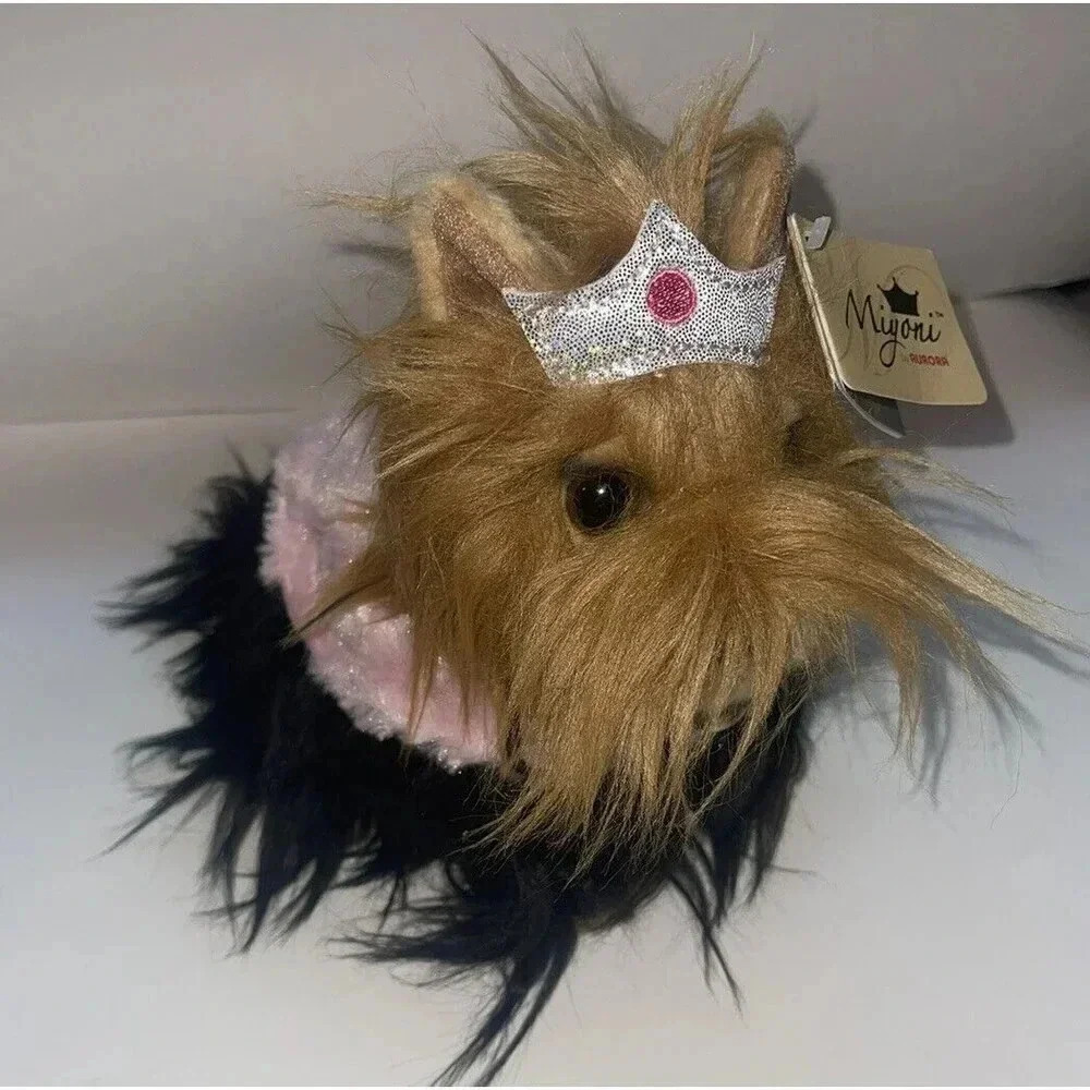 Aurora Miyoni Plush Yorkshire Terrier Puppy Dog Yorkie Princess Crown Pink Shawl